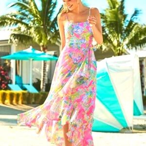 Lilly Pulitzer Pink Floral Maxi Dress